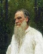 Lev Nikolayevich Tolstoy shoeless.